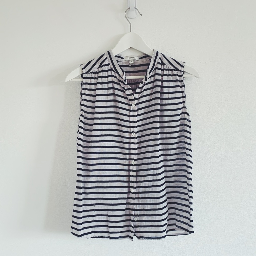 JCrew Striped Lightweight Summer ButtonUp